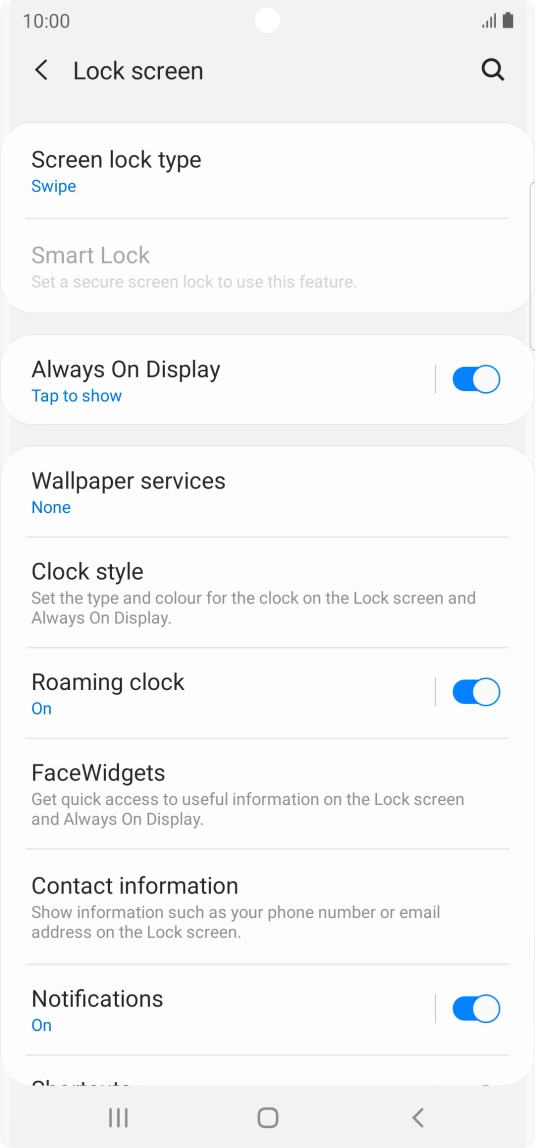 Press Screen lock type. Press Screen lock type.