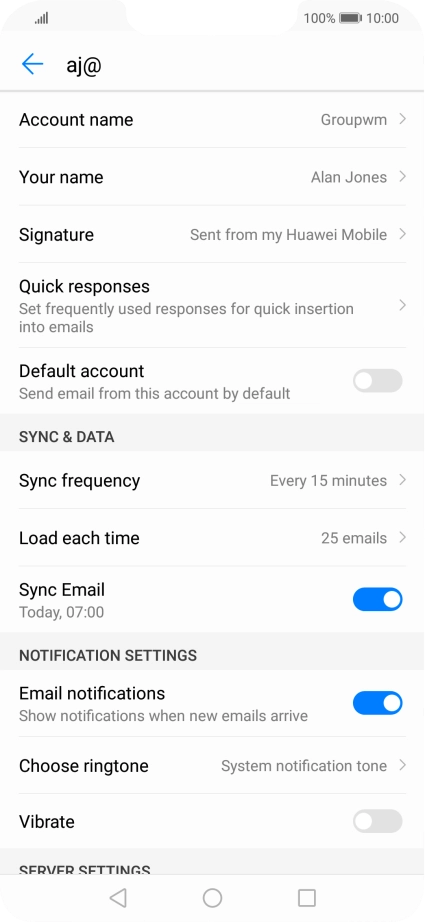 Press Account name and key in the required name. Press Account name and key in the required name.