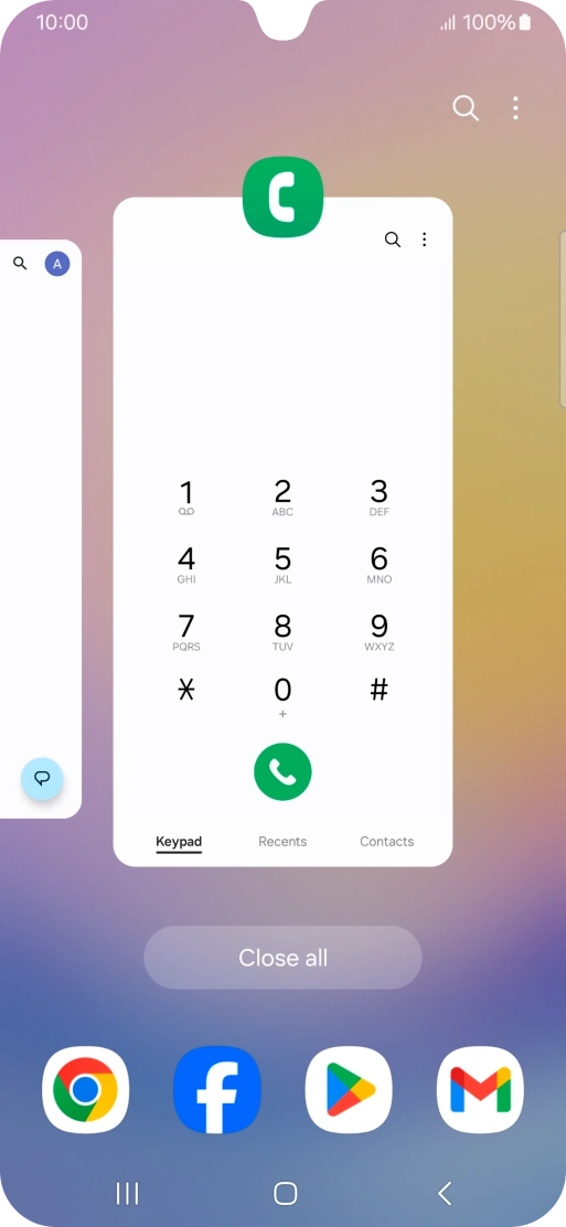 To end one running application, slide your finger upwards on the required application. To end one running application, slide your finger upwards on the required application.
