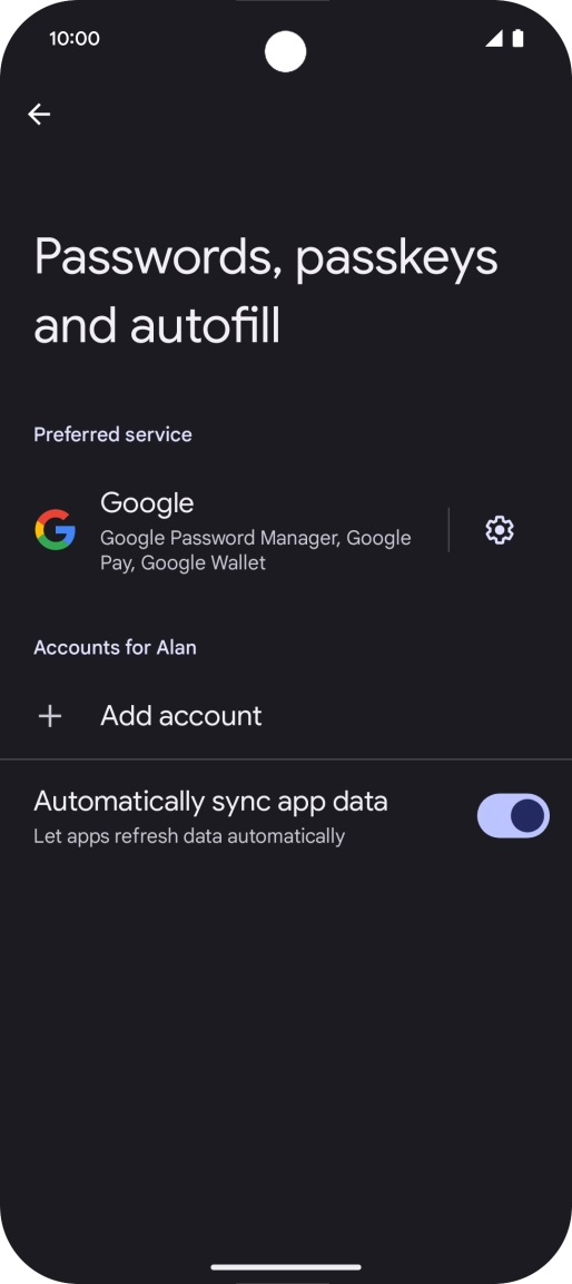 Press Add account. Press Add account.