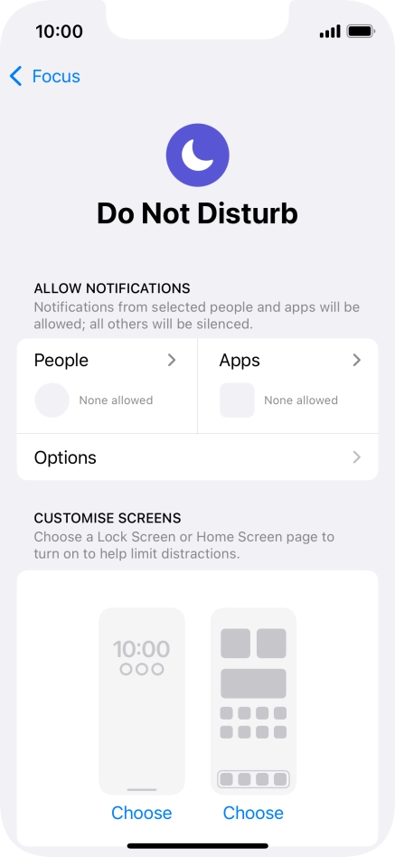 Press People and follow the instructions on the screen to select which contacts you would like to receive calls and notifications from when Do Not Disturb is turned on. Press People and follow the instructions on the screen to select which contacts you would like to receive calls and notifications from when Do Not Disturb is turned on.