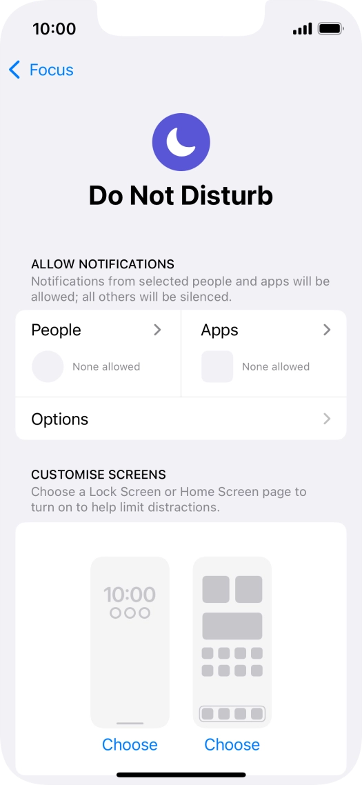 Press People and follow the instructions on the screen to select which contacts you would like to receive calls and notifications from when Do Not Disturb is turned on. Press People and follow the instructions on the screen to select which contacts you would like to receive calls and notifications from when Do Not Disturb is turned on.