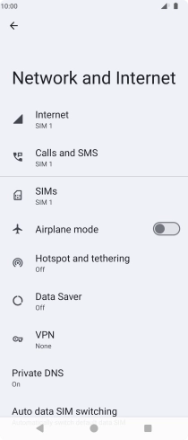 Press Hotspot and tethering. Press Hotspot and tethering.