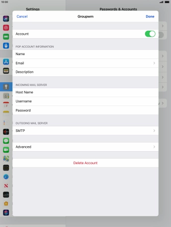 Press SMTP. Press SMTP.