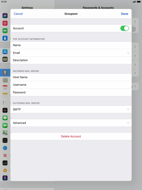 Press SMTP. Press SMTP.