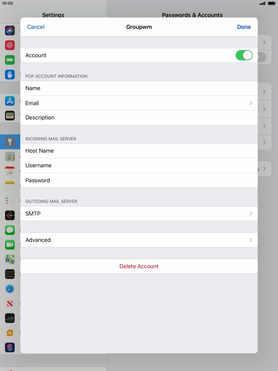 Press SMTP. Press SMTP.
