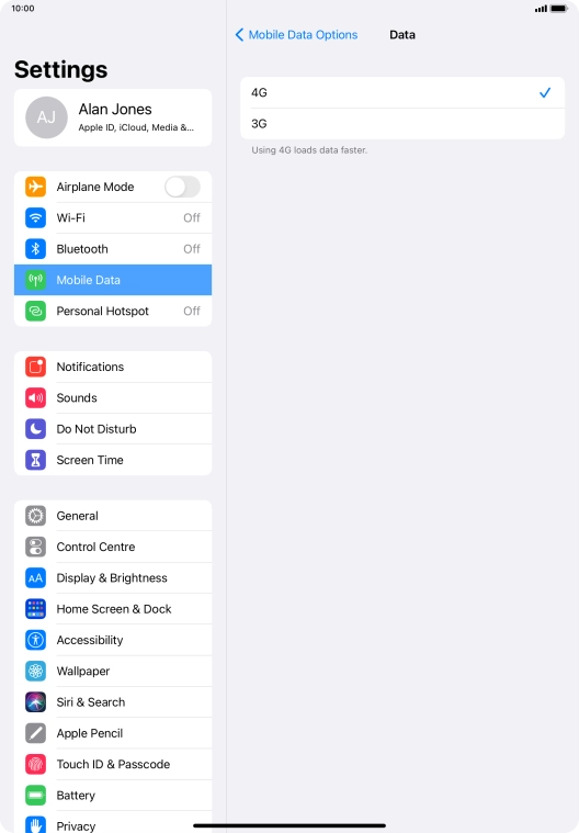 Press the required network mode. Press the required network mode.