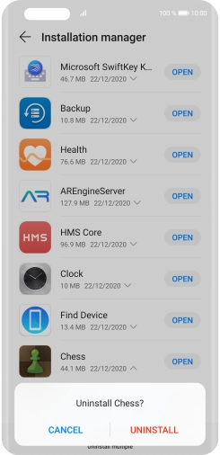 Press UNINSTALL. Press UNINSTALL.