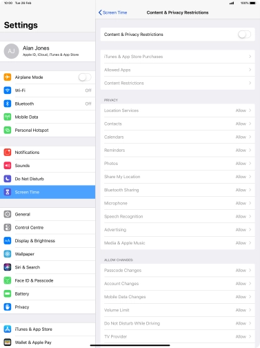 Press the indicator next to Press the indicator next to