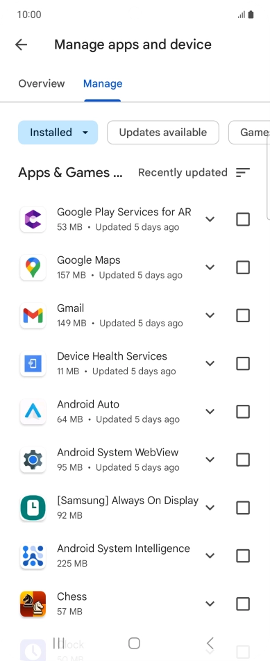 Press the required app. Press the required app.