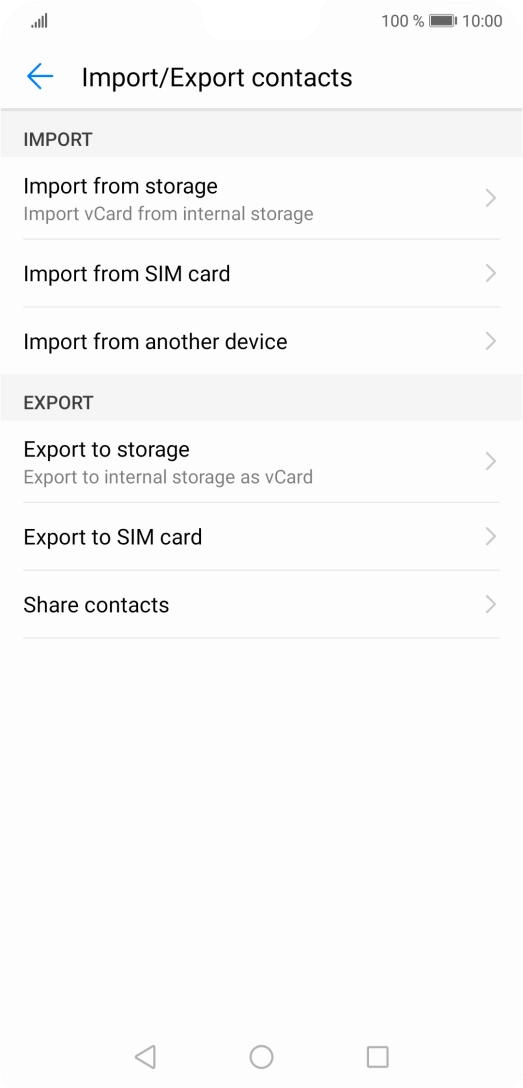 Press Import from SIM card. Press Import from SIM card.