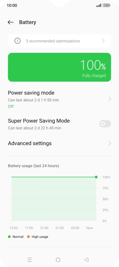 Press Power saving mode. Press Power saving mode.