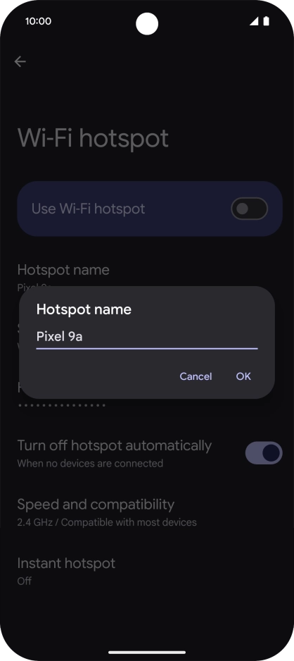 Key in the required Wi-Fi hotspot name and press OK. Key in the required Wi-Fi hotspot name and press OK.