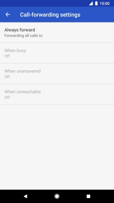 Press the required divert type. Press the required divert type.