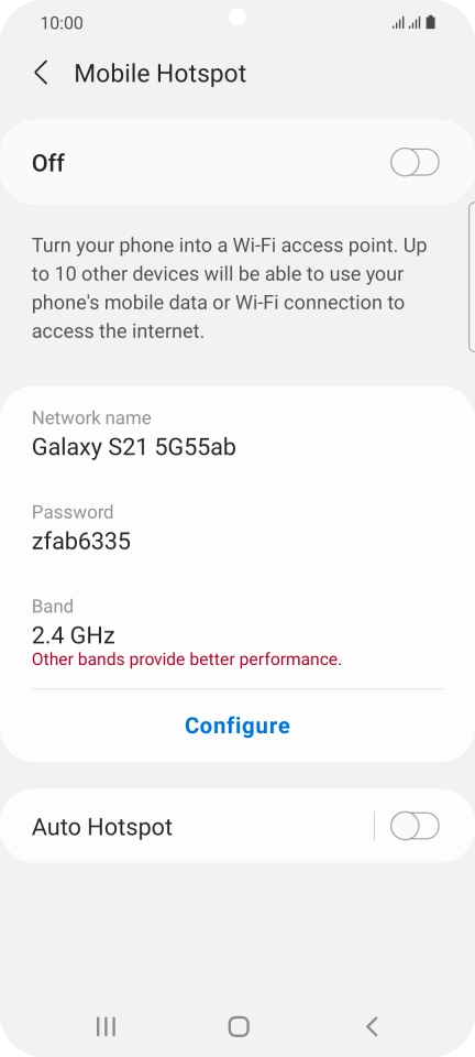 Press Configure. Press Configure.