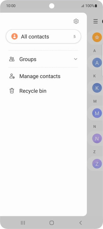 Press Manage contacts. Press Manage contacts.