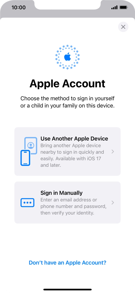 Press Sign in Manually. Press Sign in Manually.