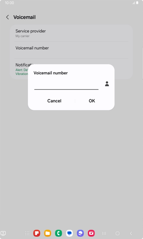 Key in +447953222222 and press OK. Key in +447953222222 and press OK.