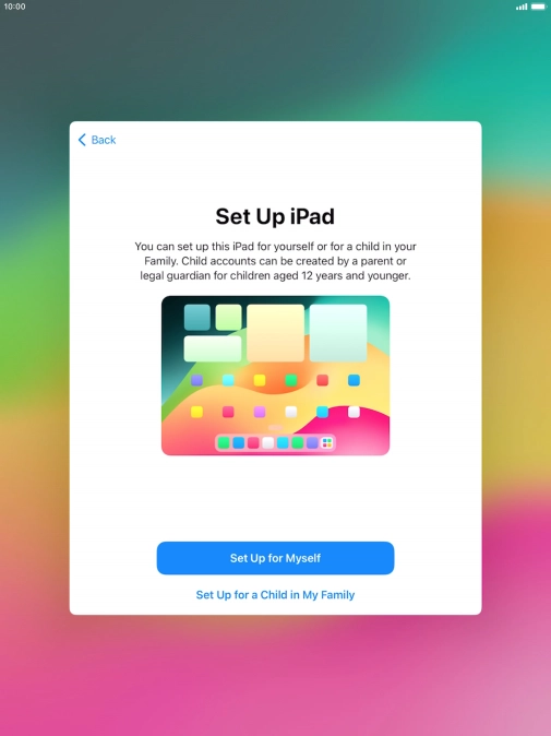 Press Set Up for Myself. Press Set Up for Myself.