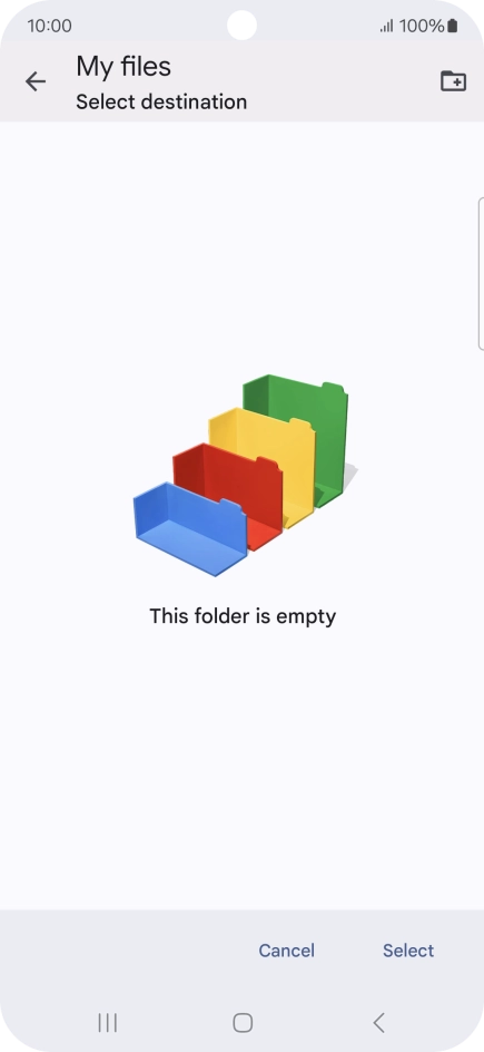To create a new folder, press the new folder icon and follow the instructions on the screen to create a new folder. To create a new folder, press the new folder icon and follow the instructions on the screen to create a new folder.