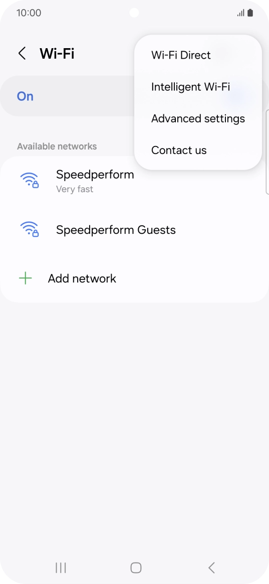 Press Intelligent Wi-Fi. Press Intelligent Wi-Fi.