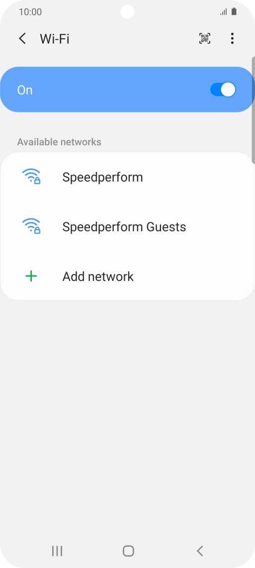 Press the required Wi-Fi network. Press the required Wi-Fi network.
