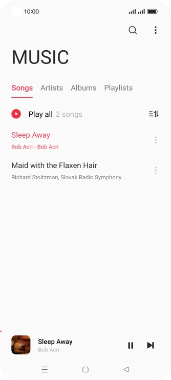 Press the song title at the bottom of the screen. Press the song title at the bottom of the screen.