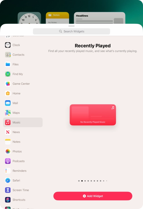 Press Add Widget. Press Add Widget.
