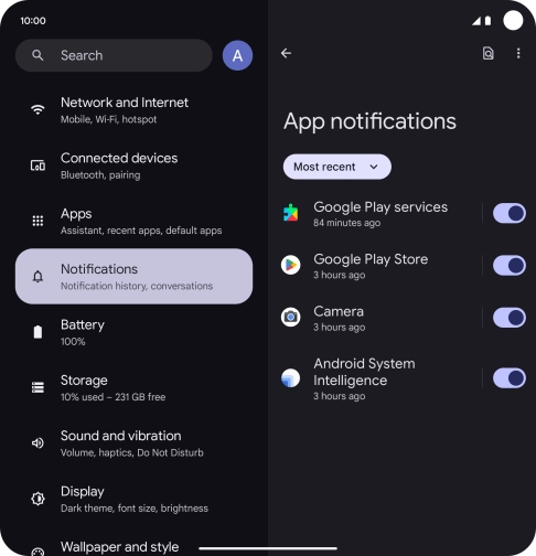 Press the drop down list. Press the drop down list.