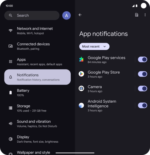 Press the drop down list. Press the drop down list.