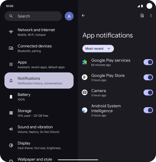 Press the drop down list. Press the drop down list.