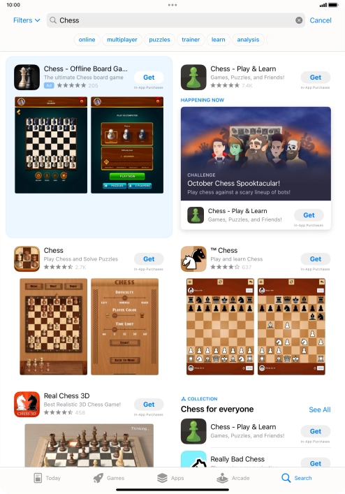Press the required app. Press the required app.