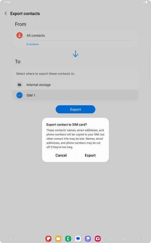 Press Export. Press Export.