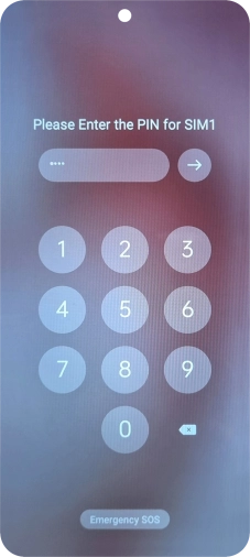 If your SIM is locked, key in your PIN and press arrow right. The default PIN is 1111. If your SIM is locked, key in your PIN and press arrow right. The default PIN is 1111.