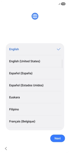 Press the required language. Press the required language.