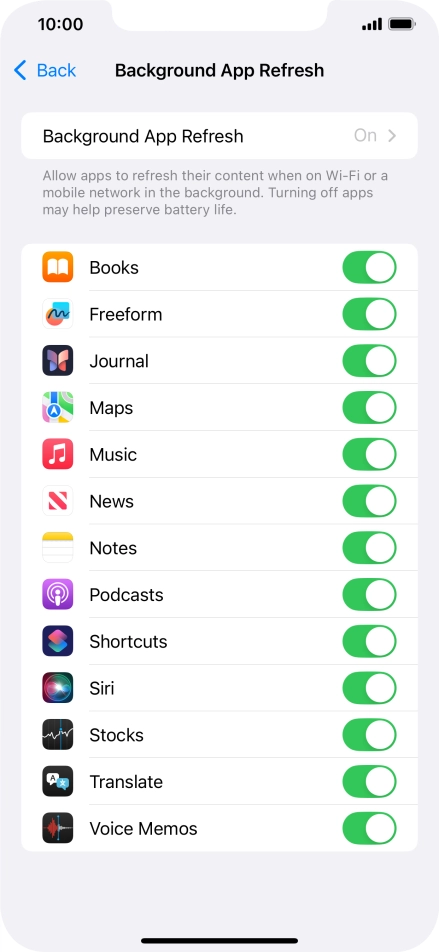 Press Background App Refresh. Press Background App Refresh.