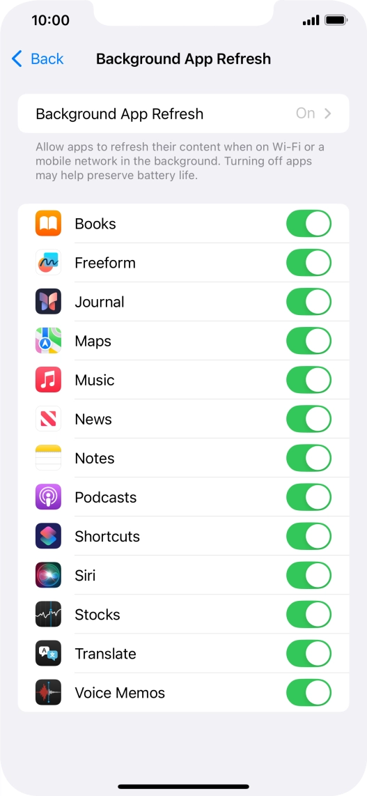 Press Background App Refresh. Press Background App Refresh.