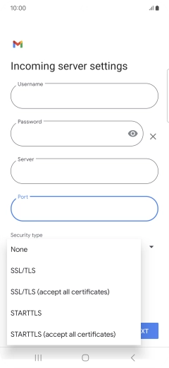 Press SSL/TLS. Press SSL/TLS.