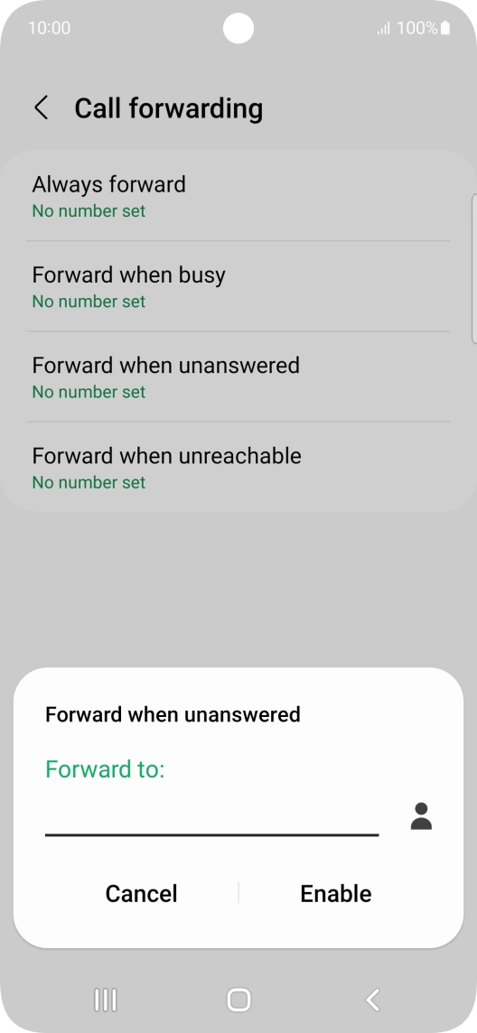 Key in +447953222222 and press Enable. Key in +447953222222 and press Enable.
