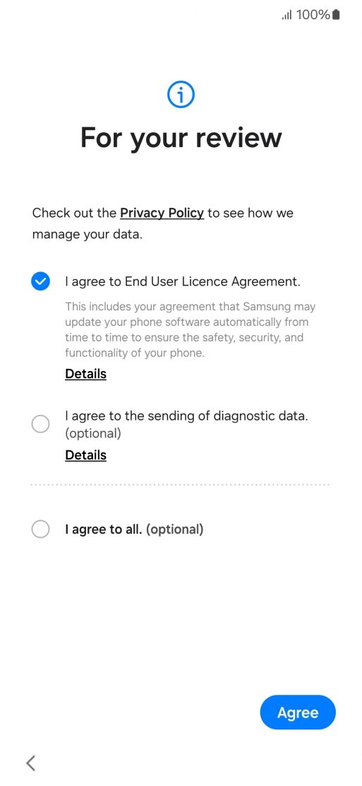 Press Agree. Press Agree.