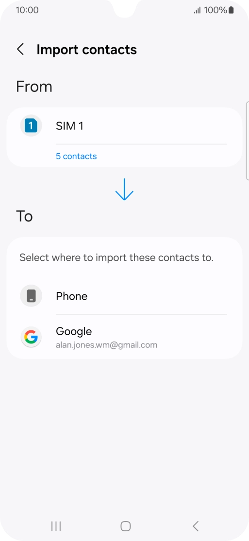 Press the required Google account. Press the required Google account.