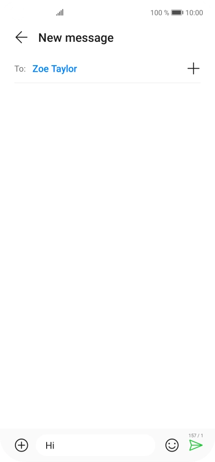 Press the send icon when you've finished your SMS. Press the send icon when you've finished your SMS.
