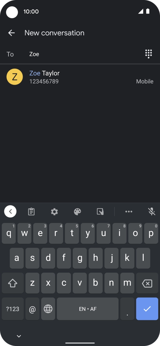 Press the required contact. Press the required contact.