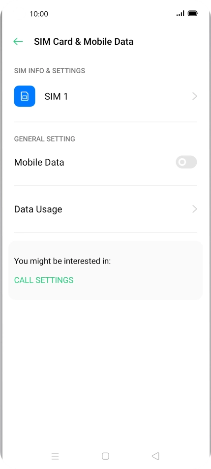 Press the name of the SIM. Press the name of the SIM.