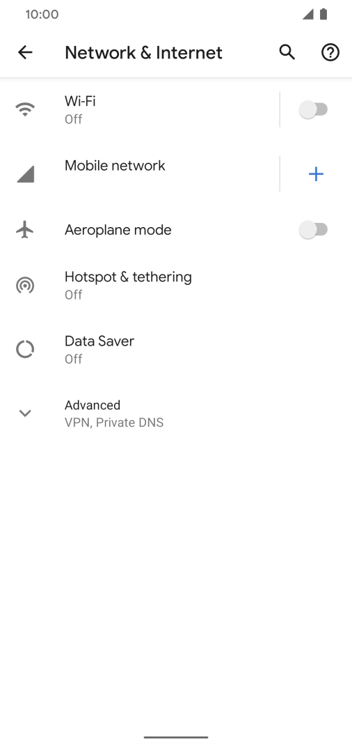 Press Mobile network. Press Mobile network.