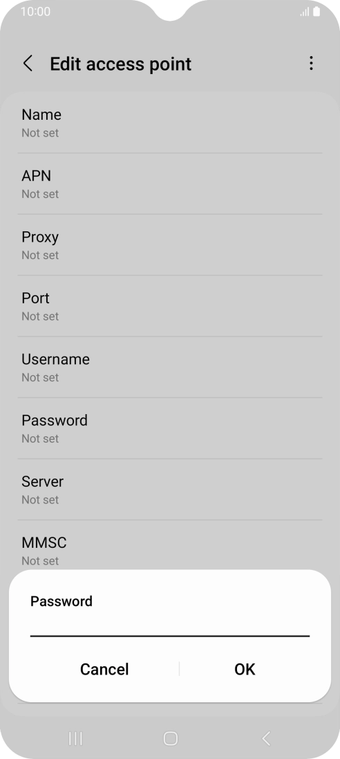 Key in secure and press OK. Key in secure and press OK.