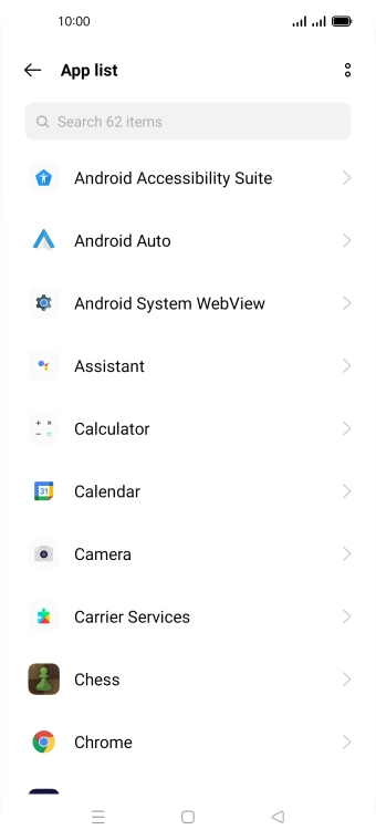Press the required app. Press the required app.