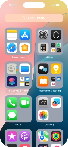 Press the required app. Press the required app.