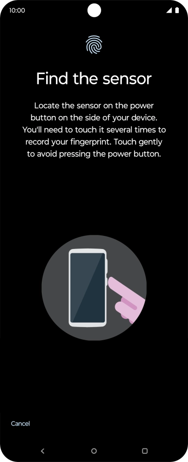 Follow the instructions on the screen to create the phone lock code using your fingerprint. Follow the instructions on the screen to create the phone lock code using your fingerprint.