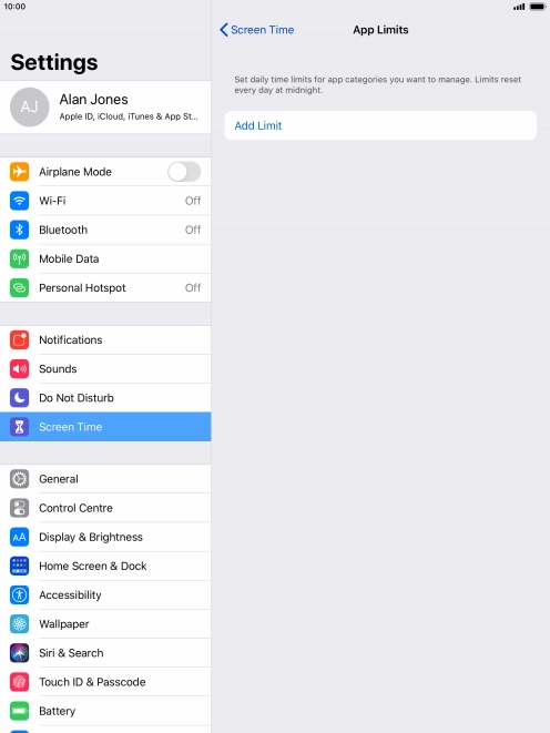 Press Add Limit. Press Add Limit.